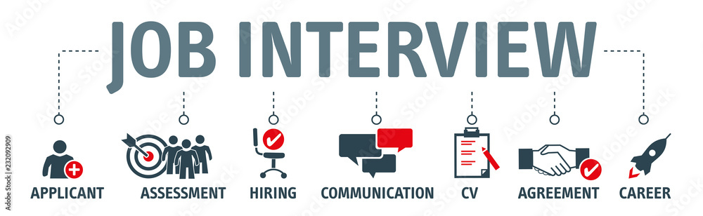 job interview concept with business icons job interview concept with business icons