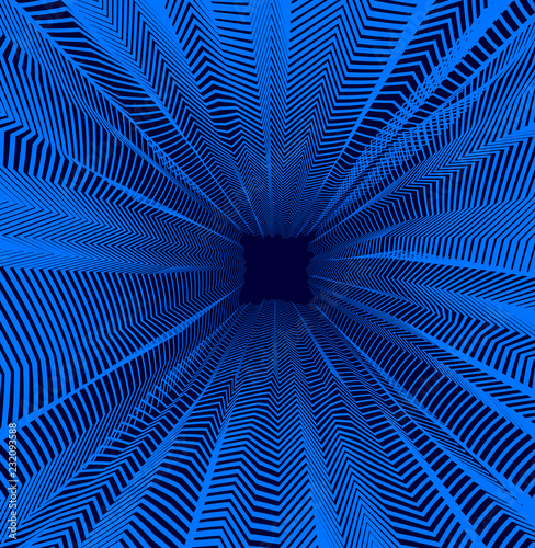 Vector illusive surreal art background for design like a hallucination drug trip surrealism, linear 3d trend. Fantastic psychedelic trendy modern op art, optical dimensional illusion.