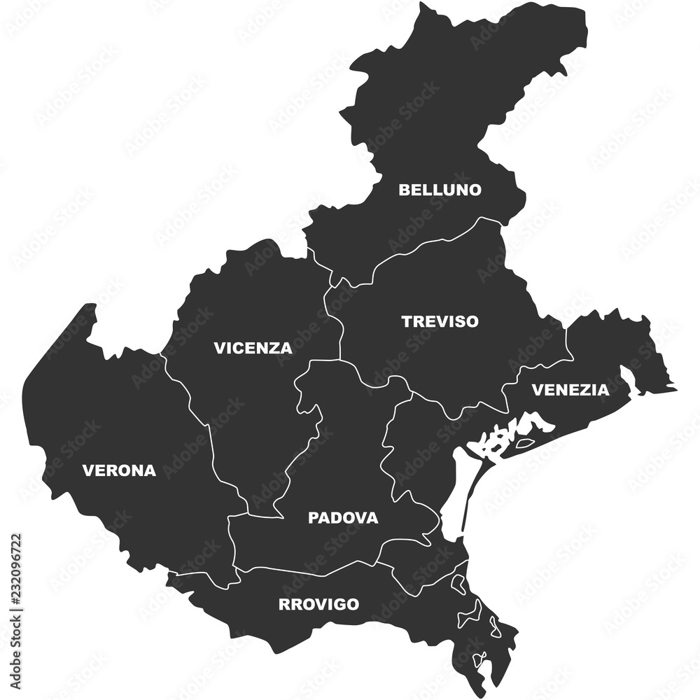 Mappa Veneto Stock Vector Adobe Stock 1000 F 232096722 SlXhjZ8IAz1veI2aC883gAjY9zKxfXvx