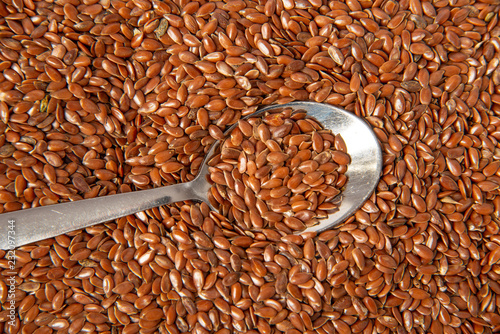 flax seed, linseed close up in the detail - background