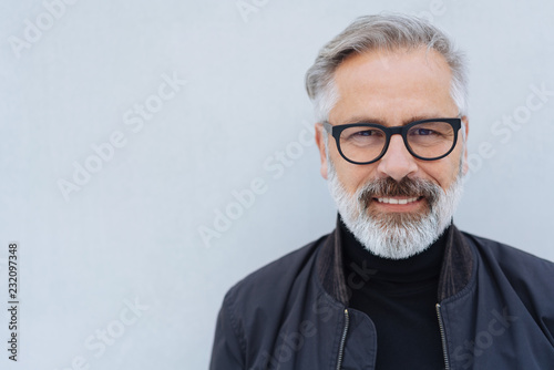 Portrait of an attractive older bearded man