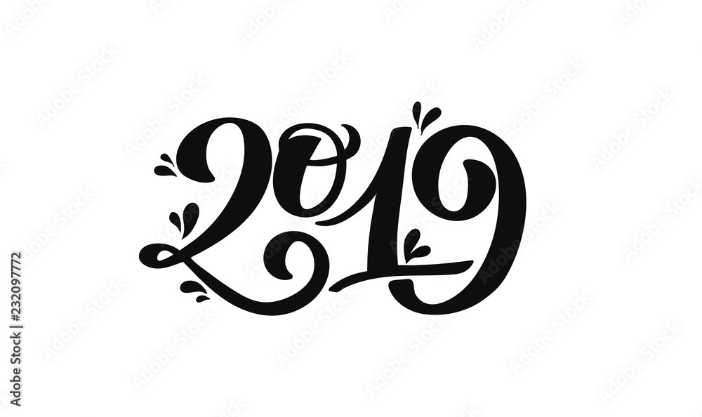 2019 hand drawn number inscription for new year and christmas congratulation, holiday poster, calendar design, celebration invitation, promo banner. Cute ink brush typography, numeric design, figures 2019 hand drawn number inscription for new year and christmas congratulation, holiday poster, calendar design, celebration invitation, promo banner. Cute ink brush typography, numeric design, figures