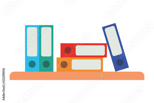 shelving with books isolated icon