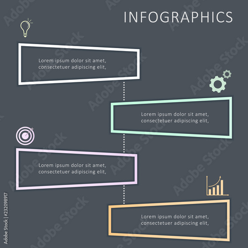 Infographic 4 steps with frames design for business or presentation