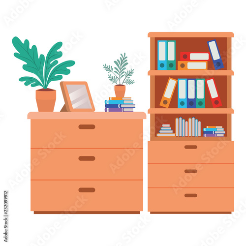 shelving with books isolated icon © grgroup