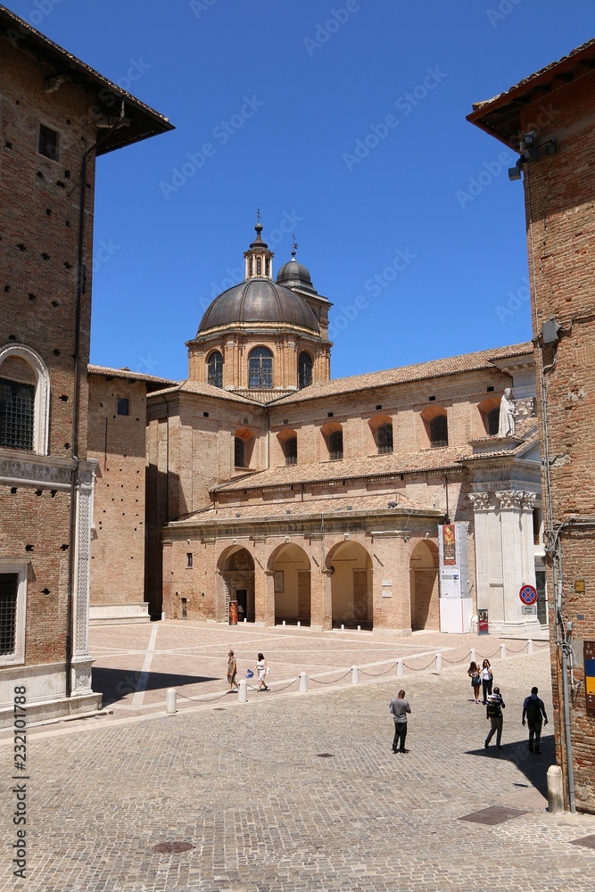 Historical center of Urbino, Marche, Italy. It is a UNESCO World Heritage Site.
