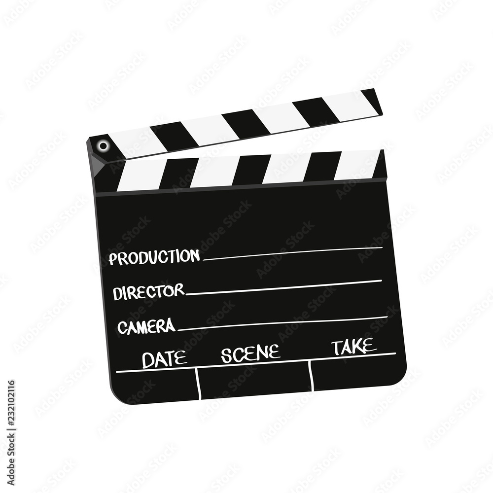 Obraz premium Vector clapperboard isolated on white background