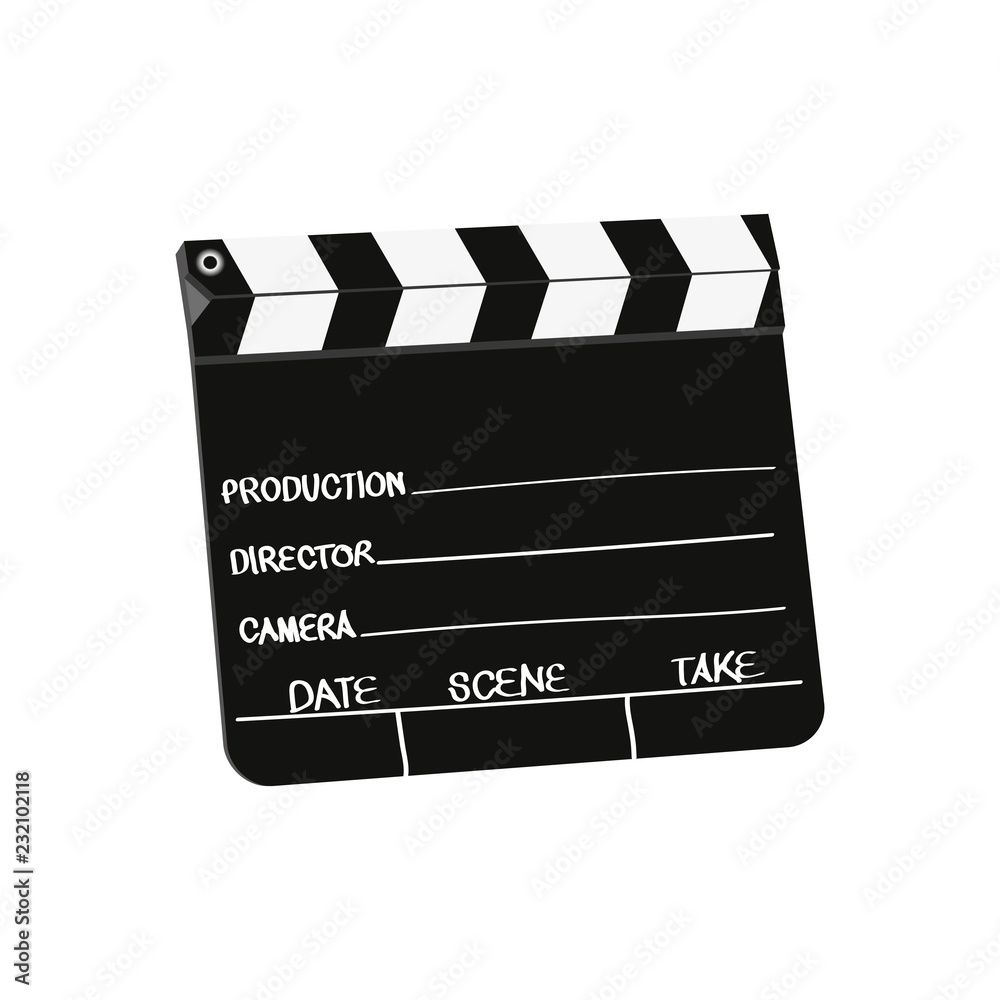 Obraz premium Vector clapperboard isolated on white background