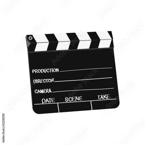 Vector clapperboard isolated on white background