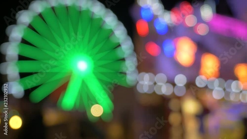 Holiday lights. The festive mood. Background. New Year. Christmas. Fair. Amusement park.  photo