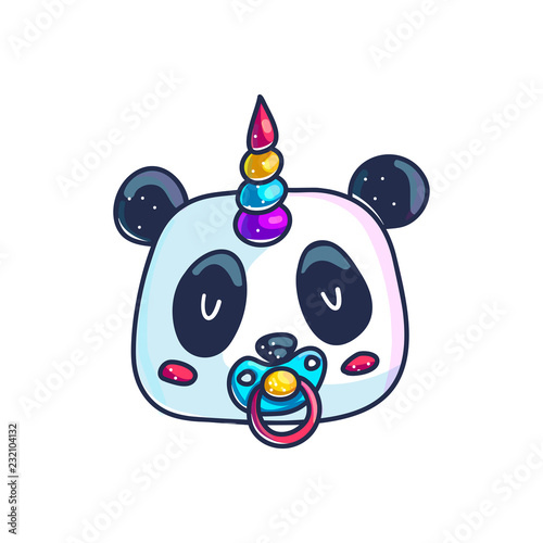 Cute little pandicorn photo