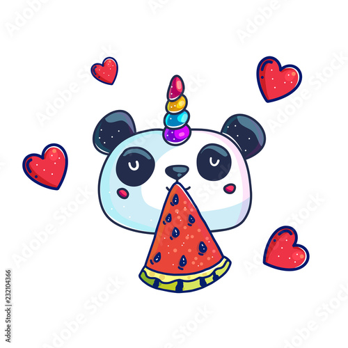 Cute little pandicorn photo