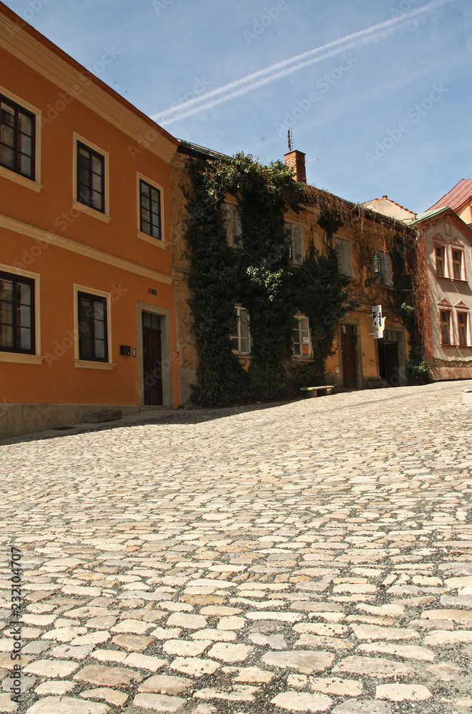Stoned streets in village in the Czech Republic