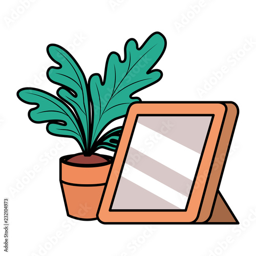 portrait and houseplant isolated icon