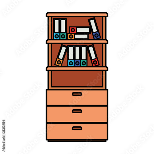 shelving with books isolated icon
