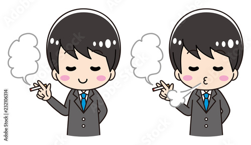 Men sucking cigarettes