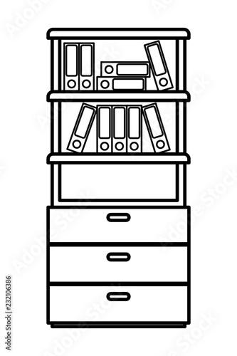 shelving with books isolated icon