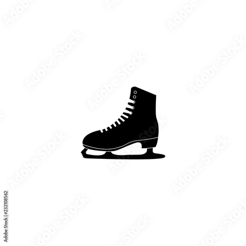 Vector illustration. Woman figure Skates icon isolated on white background.