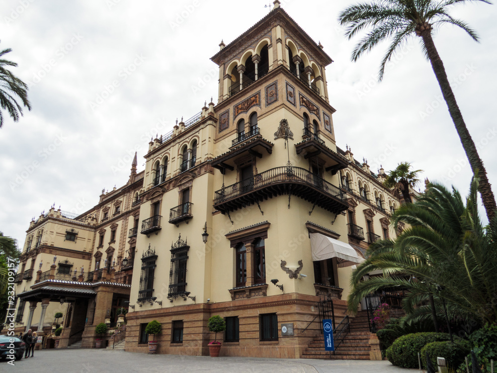 Seville old hotel facade