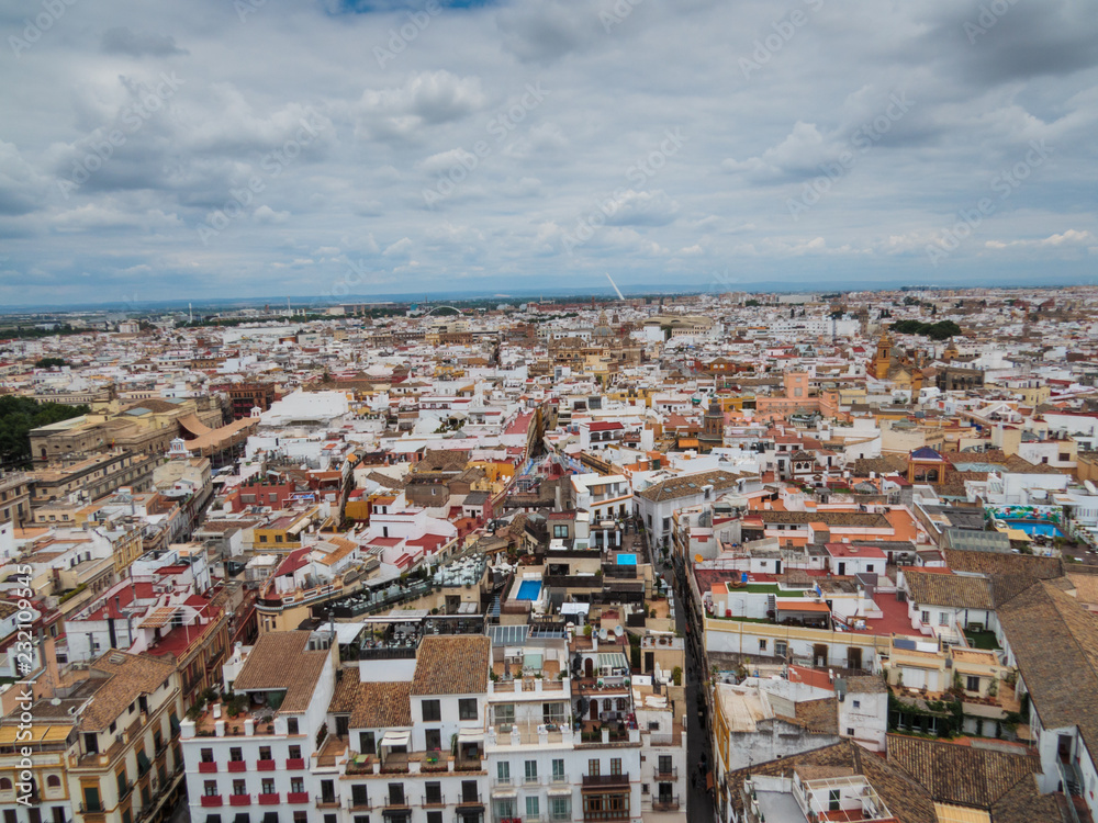 Fototapeta premium Seville skyline from above