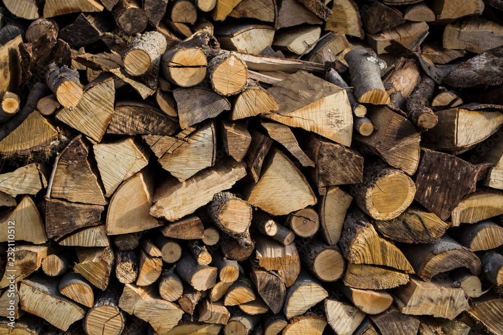  Chopped firewood. Wood. Background and texture.