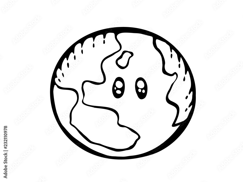 Earth drawing. World map or globe in doodles style. Cartoon concept.  Environment design for earth day. Stock Vector | Adobe Stock