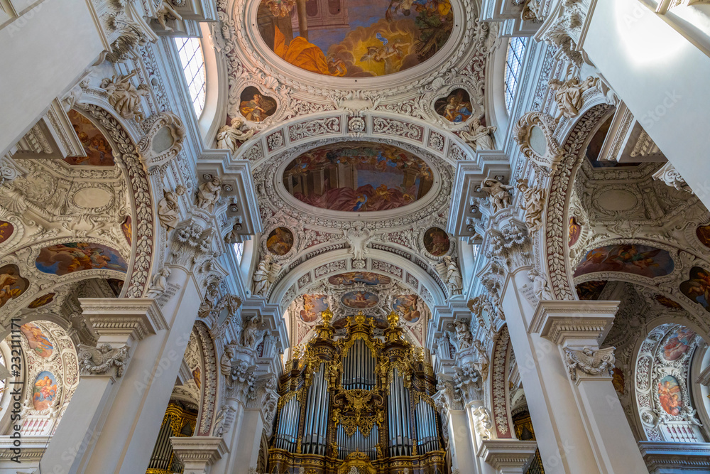 Inside of Saint Stephen Cathedral in Passau.