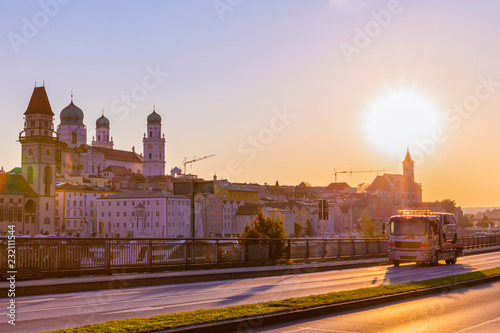 Landscape with the city of Passau, Germany, Bavaria.