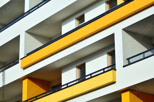 Detail of a new modern apartment building