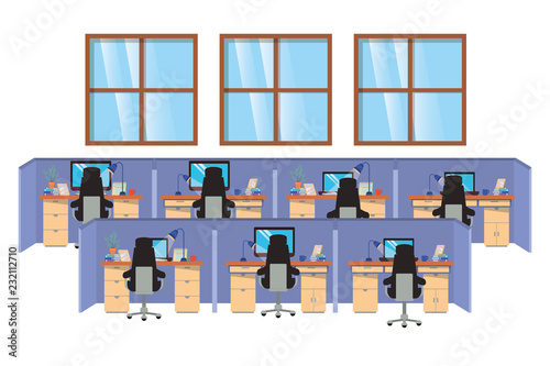 work cubicles isolated icon