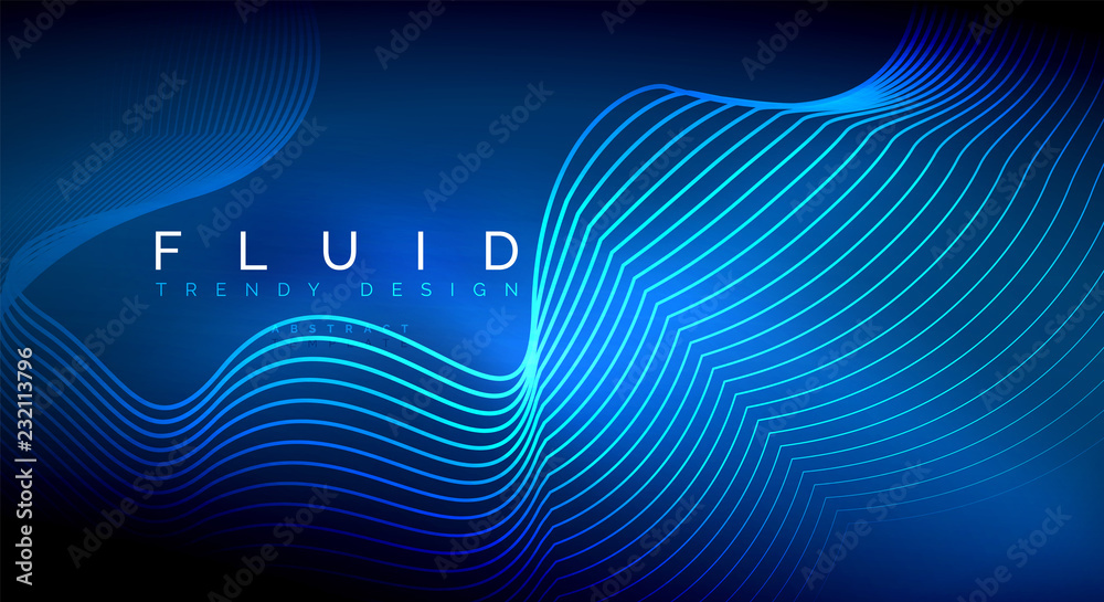 Fototapeta premium Digital flowing wave particles abstract background