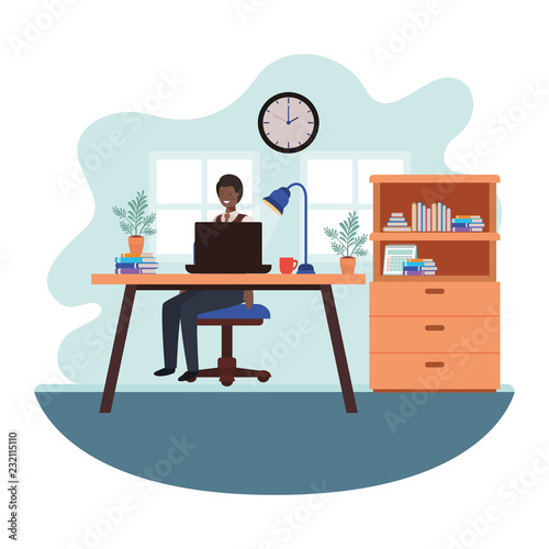 man working in the office avatar character