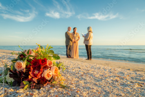 intimate beach wedding ceremony
