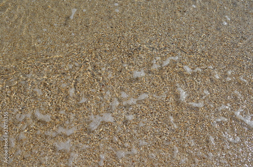 Sea rocks sand waves