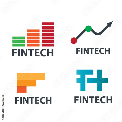 Fintech Design Logo. Tech Icon or Symbols.