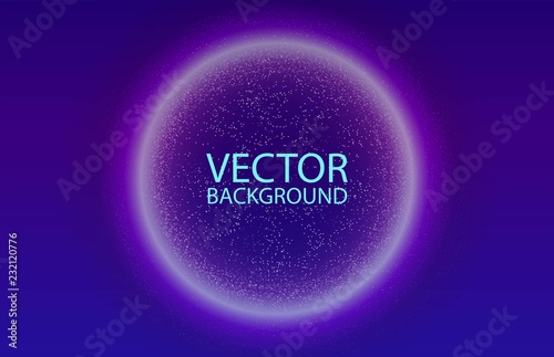 Glowing particles liquid dynamic flow with glowing bubble frame. Trendy fluid cover design. Eps10 vector illustration