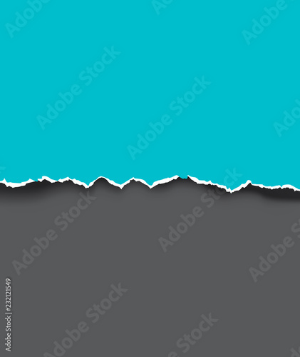 Torn and ripped blue paper edge. Vector illustration