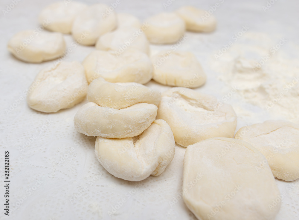 Cooking dough on the table at home