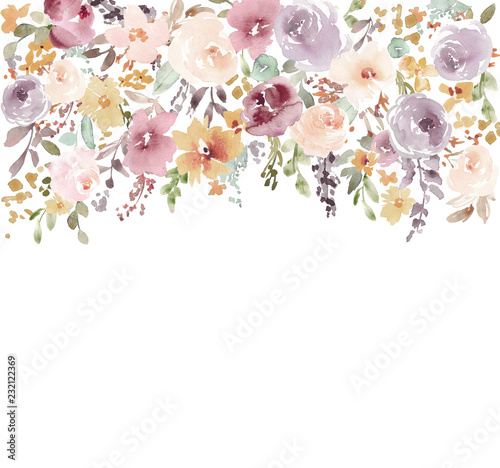 Hand Painted, Modern Watercolor Flower Background