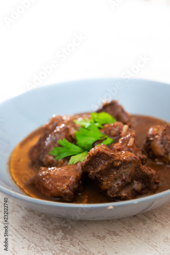 Homemade Beef cheek with wine sauce