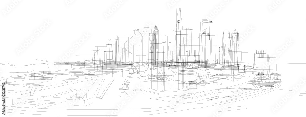 city buildings vector illustration