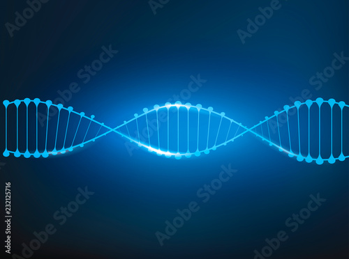 dna vector blue line Blue background
