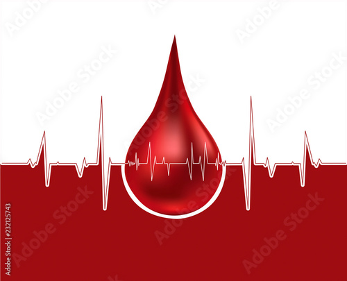 Blood red pattern June 14 Blood donors of the world, in the form of a figure.