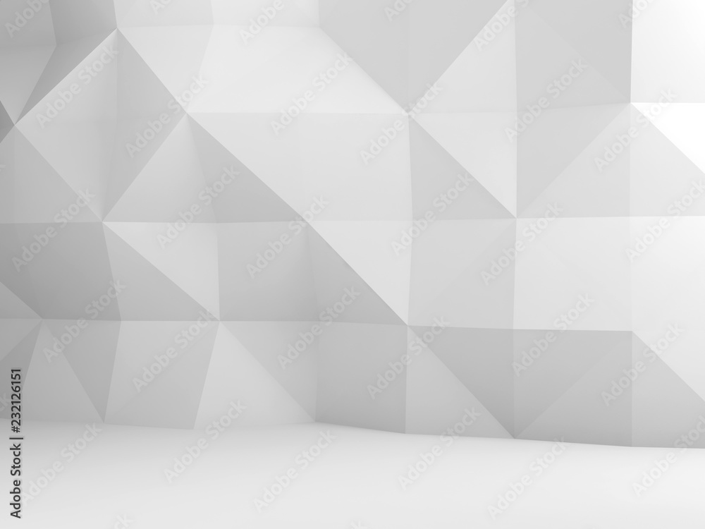 Obraz premium Abstract white interior background, low poly