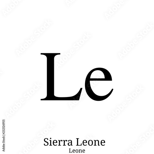 Black  Leone currency symbol isolated on white background