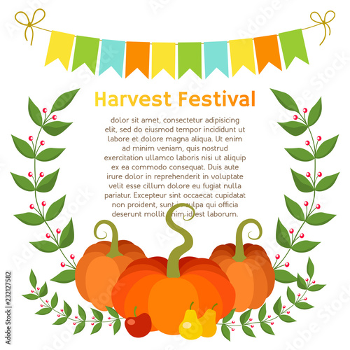 Autumn harvest festival page template.