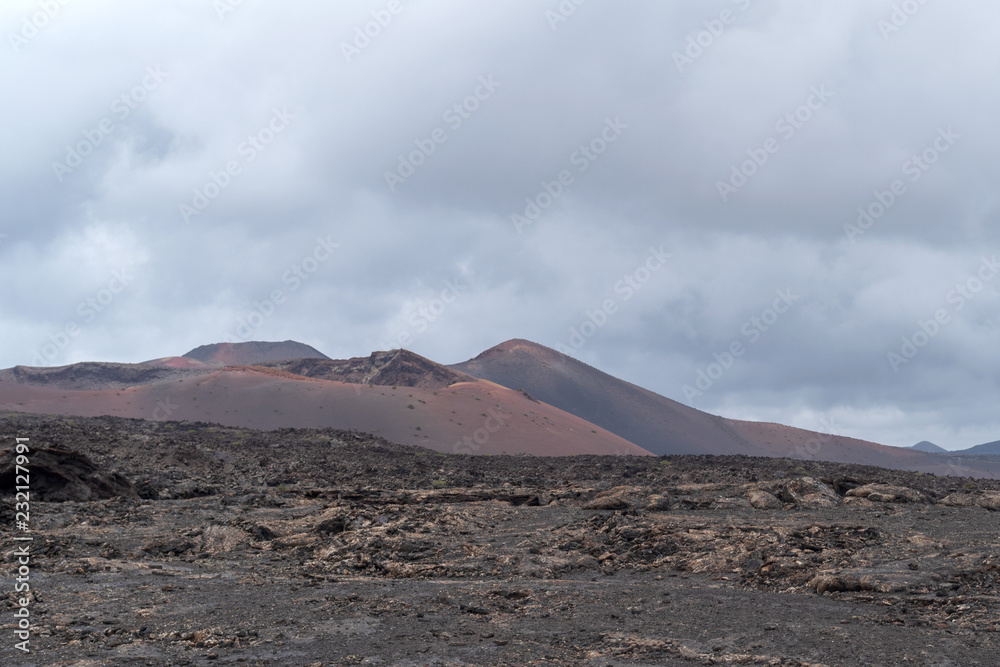 Timanfaya volcanic area in Lanzarote, Canary Islands, Spain