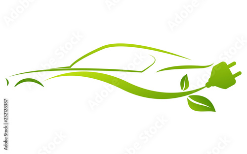 Electric car charging point icon vector