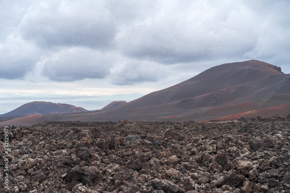 Timanfaya volcanic area in Lanzarote, Canary Islands, Spain