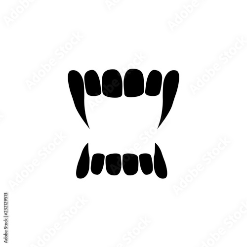 Vampire fangs icon, logo on white background